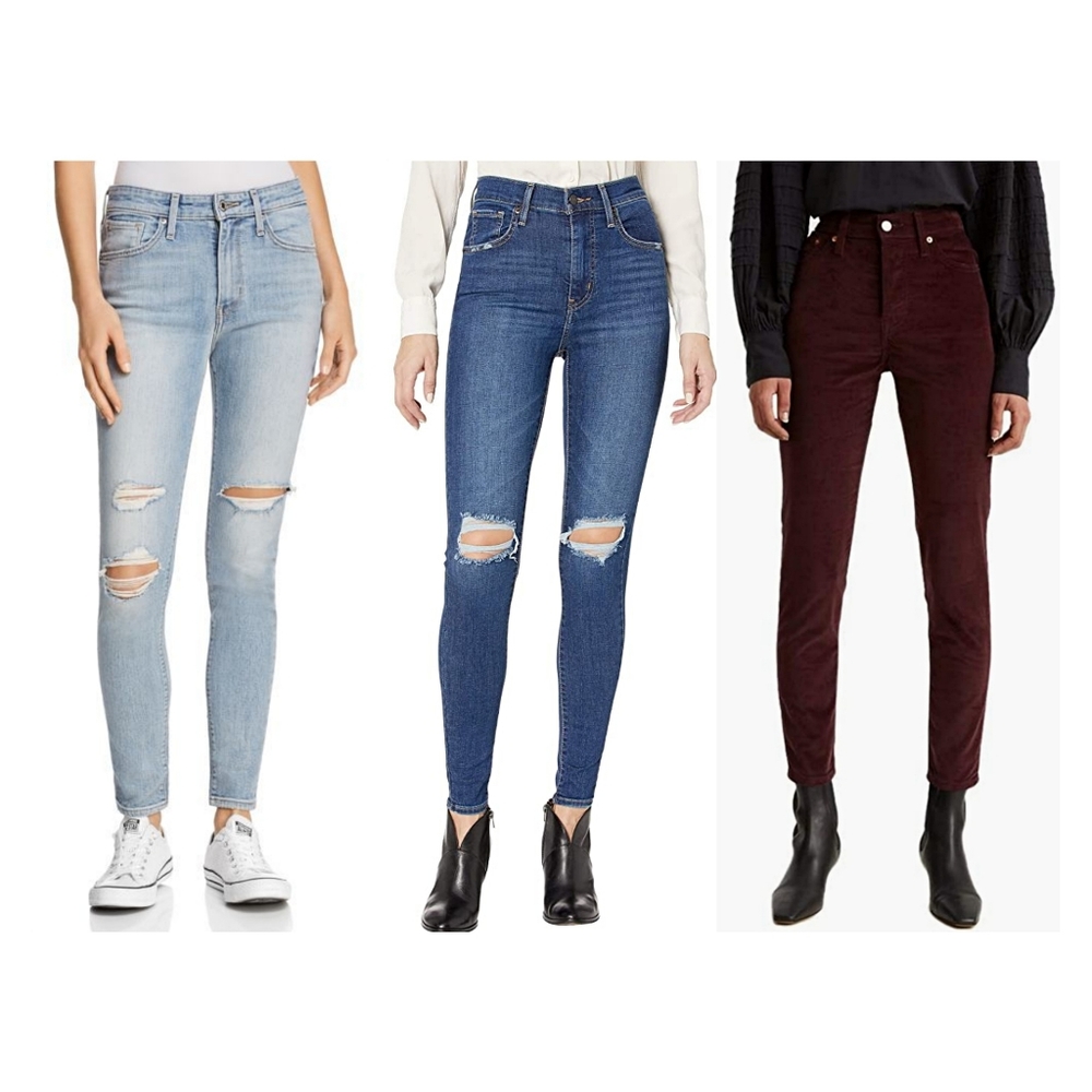 3 NWT Levi's skinny jeans 26"